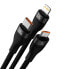 Фото #2 товара Kabel przewód 4w1 USB+USB-C do USB-C / iPhone Lightning / micro USB 1.2m - czarny
