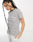 Фото #1 товара Selected Femme t-shirt in black and white stripe