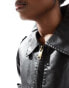 Lioness boxy leather look bomber jacket in black Verwaschenes Onyx, M - EU 38 - фото #4