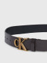 Calvin Klein Jeans Leather Logo Belt in Bitter Brown