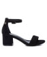 ფოტო #3 პროდუქტის Women's Block Heel Suede Sandals By Black