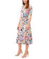 Women's Floral-Print Tie-Waist Midi Dress
