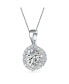 Фото #5 товара Classic Sterling Silver with Round Cubic Zirconias Halo Necklace