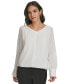 ფოტო #1 პროდუქტის Women's Long-Sleeve V-Neck Blouse