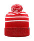 Фото #3 товара Big Girls Scarlet Nebraska Huskers Shimmering Cuffed Knit Hat with Pom