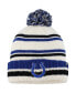 Фото #1 товара Big Boys and Girls Cream Indianapolis Colts Driftway Cuffed Knit Hat with Pom