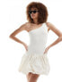 Mango knit top puffball dress in white