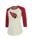 ფოტო #3 პროდუქტის Women's Kyler Murray Cream, Cardinal Arizona Cardinals Player Raglan Name and Number 3/4-Sleeve T-shirt