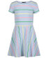 ფოტო #1 პროდუქტის Toddler Girls Striped Jersey Short Sleeve Skater Dress