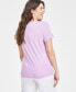 ფოტო #4 პროდუქტის Women's Crewneck Feminine Energy T-Shirt, Created for Macy's