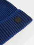 River Island ribbed beanie in navy