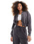 Фото #1 товара Pull&Bear zip through bomber style sweater co-ord in acid wash grey