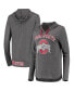 Women's Heather Charcoal Ohio State Buckeyes My Lover Lightweight Hooded Long Sleeve T-shirt