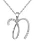 ფოტო #1 პროდუქტის Diamond Fancy Initial 18" Pendant Necklace (1/10 ct. t.w.) in Sterling Silver