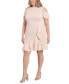 Фото #3 товара Plus Size Cold-Shoulder Flounce Fit & Flare Dress