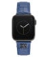 Women's Blue Crocograin Faux Leather Band Compatible with 42/44/45/Ultra/Ultra 2 Apple Watch