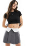 Tommy Jeans cropped ribbed top in black