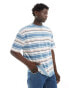 ASOS DESIGN oversized t-shirt in blue stripe