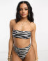 Фото #4 товара South Beach mix & match bandeau bikini top in zebra print