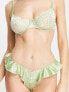 Фото #4 товара ASOS DESIGN Jemma lace and satin underwired bra with ruched straps in sage