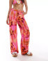 Mango X Siedres printed flower co-ord jeans in pink