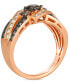 Фото #2 товара Chocolate Diamond & Nude Diamond Three Stone Swirl Ring (1-1/3 ct. t.w.) in 14k Rose Gold