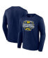 Фото #1 товара Men's Navy Michigan Wolverines College Football Playoff 2023 National Champions Logo Long Sleeve T-shirt