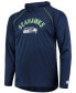 ფოტო #2 პროდუქტის Men's Navy Seattle Seahawks Raglan Long Sleeve Hoodie T-shirt