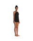 Women's Long Chlorine Resistant High Neck Swim Dress One Piece Swimsuit