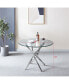 Фото #6 товара Artisan Contemporary Round Clear Dining Tempered Glass Table With Chrome Legs (Silver)
