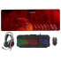 Фото #3 товара Mars Gaming MCPRGB2FR Combo Gaming Keyboard Mouse XXL Mousepad and Headset French Language - USB - Membrane - AZERTY - RGB LED - Black - Mouse included