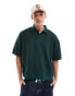 Фото #1 товара ASOS DESIGN oversized boxy textured polo in dark green