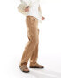 Фото #1 товара ASOS DESIGN relaxed pull on linen trouser in washed tan