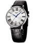 ფოტო #5 პროდუქტის Men's Swiss Carson Premium Black Leather Strap Watch 40mm