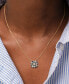 ფოტო #2 პროდუქტის Blue Topaz (1-1/4 ct. t.w.) & Lab-Grown White Sapphire (1/8 ct. t.w.) Baguette Cluster 17" Pendant Necklace in 14k Gold-Plated Sterling Silver