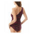 Фото #2 товара Michael Michael Kors One-Shoulder One-Piece Swimsuit Burgundy Size 8