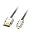 Lindy CROMO Slim HDMI High Speed A/DCable - 0,5m - 0.5 m - HDMI Type A (Standard) - HDMI Type D (Micro) - Black - Silver