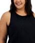 Plus Size Solid Birdseye Mesh Racerback Tank Top, Created for Macy's