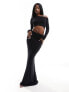 Фото #1 товара ASOS DESIGN off shoulder maxi dress with front cut out in black