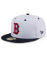 Фото #2 товара Men's White Boston Red Sox Throwback Mesh 59fifty Fitted Hat