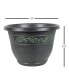 Фото #2 товара Outdoor Tulip Banded Plastic Planter Green 13 Inches