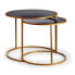 Set of 2 tables Black Golden 60 x 48 x 60 cm (2 pcs)