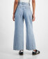 Фото #2 товара Women's High-Rise Pleat Front Wide-Leg Jeans, Created for Macy's