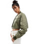 ASOS DESIGN super cropped bomber jacket in olive