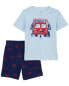 Фото #3 товара Baby 2-Piece Firetruck Tee & Short Set 6M