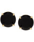 ფოტო #1 პროდუქტის Onyx (9mm) Stud Earrings in 14k Gold