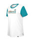 ფოტო #2 პროდუქტის Women's White, Aqua Miami Dolphins Third Down Colorblock T-shirt