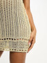 Фото #2 товара ASOS DESIGN Maternity crochet mini dress in metallic gold