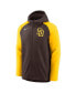 Фото #3 товара Men's Brown, Gold San Diego Padres Authentic Collection Full-Zip Hoodie Performance Jacket