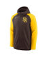 Men's Brown, Gold San Diego Padres Authentic Collection Full-Zip Hoodie Performance Jacket